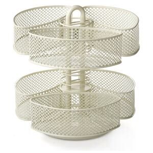Nifty Organizing Carousel HTF CREAM COLOR Powder Coat, Spins 360, Makeup Storage